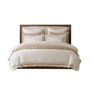 Finn Linen Blend Double Flange Duvet Cover Set - 1 of 4