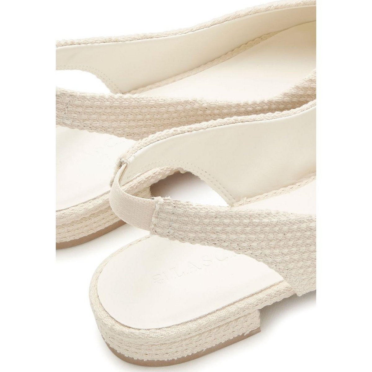 Обувь Lascana Women's Textured Slingback Ballet Flats - LASCANA - Beige Basket Weave 8 — фото 2
