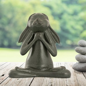 SPI Home Happy Asana Bunny Metal Sculpture – 17-Inch Yoga Pose Rabbit Figurine in Bronze Patina Finish for Garden - 1 of 4