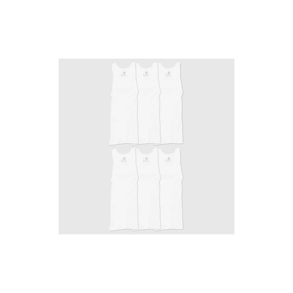 Hanes Men's 6pk Tanks - White L