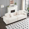 4-Seat Corduroy Sofa,Modern Large Couch with 4 Throw Pillows,106" Deep Seat Sectional Sofa for Living Room-Baofuwish - 3 of 4