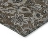 Chocolate And Charcoal Floral Washable Indoor Outdoor Area Rug - 4 of 4