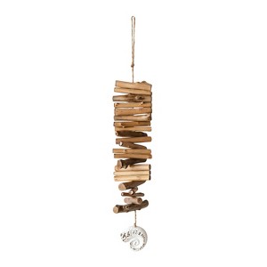 Seashell Driftwood Hanging Accent Natural Wood, Metal & Rope by Foreside Home & Garden - 1 of 4