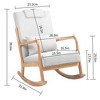 Alilang 31.9 inches Modern Upholstered Rocking Chair with Wooden Frame and Lumbar Pillow-Beige - 4 of 4