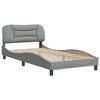 vidaXL Twin XL Fabric Bed Frame with Headboard - Light Gray Modern Bedroom Single Bed, Plywood Slats, Easy Assembly, 39.4"x79.9" - 2 of 4