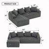 TiramisuBest LY-003 Beige White Deep Seat Compression Sofa 3 Seater with Beige for sofa - 3 of 4