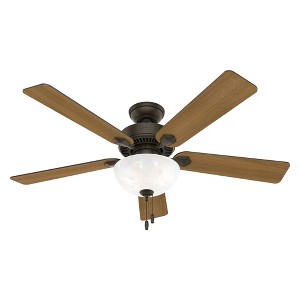 Hunter 52" Swanson Lighted Ceiling Fan New Bronze Finish with 5 Blades in American Walnut/Greyed Walnut - 1 of 4