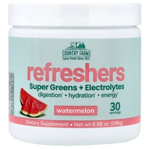 Country Farms Refreshers, Super Greens + Electrolytes, Watermelon, 6.98 oz (198 g) - 1 of 4