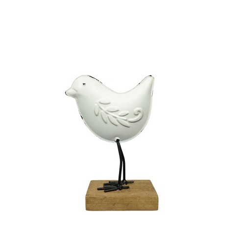 VIP Metal 6 in. White Bird with Stand Accent - image 1 of 2