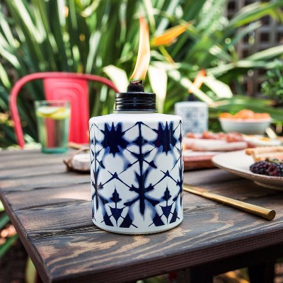 Tie Dye Tabletop Glass Outdoor Torch - TIKI