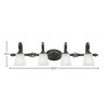 Toltec Lighting Elegante 4 - Light Vanity in  Dark Granite with 4.5" Square White Muslin Shade - 2 of 2