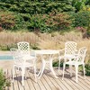 vidaXL Bistro Set Cast Aluminum Balcony Furniture Multi Colors 3/5 Piece - White 4 - 2 of 4