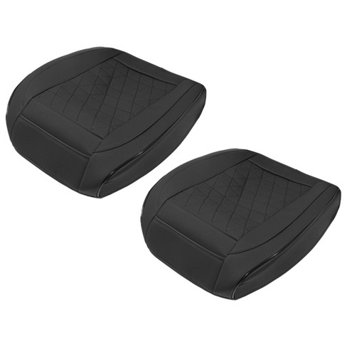 Unique Bargains Universal Front Car Seat Cushion Cover Protector  Comfortable Pad PU Leather Black 2 Pcs