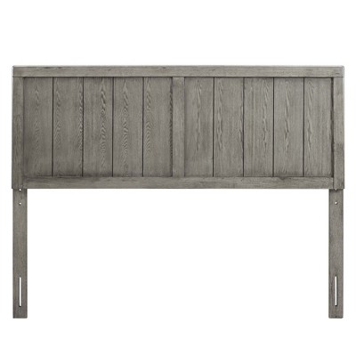 Gray Full Size Rubberwood and MDF Veneer Headboard