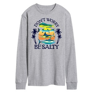 Men's - Instant Message - Don't Worry, Be Salty Long Sleeve Graphic T-Shirt - 1 of 4