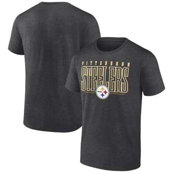NFL Pittsburgh Steelers Men's Team Striping Gray Short Sleeve Bi-Blend T-Shirt - S