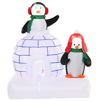 ChicFurnit Inflatable Holiday Decorations 5FT Christmas Penguins with a Scarf Inflatable Decoration for Holiday Yard Display, White, 47.3"*33.5"*59"