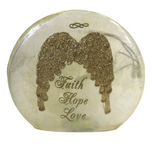 Stony Creek 6.0 Inch Angel Wings Round Orb Pre-Lit Faith Love Hope Novelty Sculpture Lights - 1 of 3