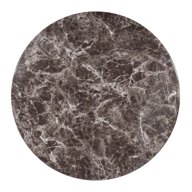 Flash Furniture 36" Round Gray Marble PVC Table Top, 3 of 5