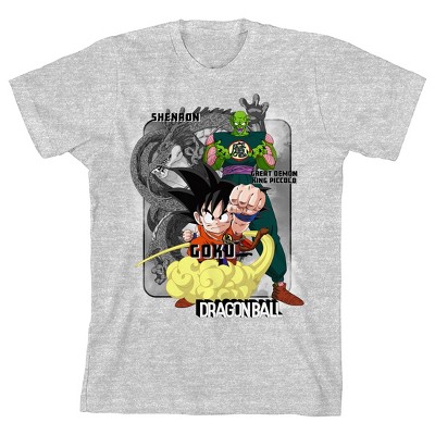 Bioworld Dragon Ball Z Character Group – Felpa Per Ragazzo, Athletic Heather, Girocollo, Ufficialmente Autorizzata, 100% Cotone
