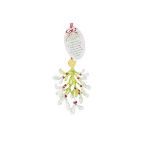 Disney Enesco Faceted Acrylic Mistletoe Kisses Christmas Ornament - 1 of 3
