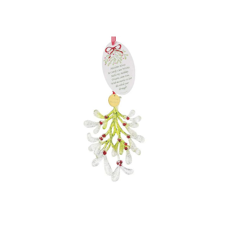 Disney Enesco Faceted Acrylic Mistletoe Kisses Christmas Ornament, 1 of 4
