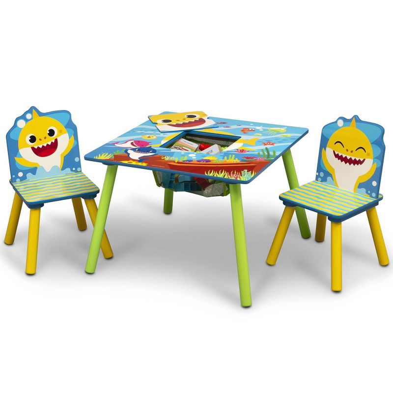Delta Children Baby Shark Kids&#39; Table and Chair Set with Storage (2 Chairs Included) - Greenguard Gold Certified - 3ct, 4 of 8