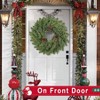 24 Inch Real Pine Wreath Artificial Green Wreaths for Front Door Winter Holiday Decorations Indoor Outdoor Window Thanksgiving - 4 of 4