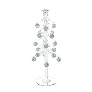 Transpac Glass 11.25 in. Clear Christmas Glitzy Trinket Tree Decor - 1 of 2