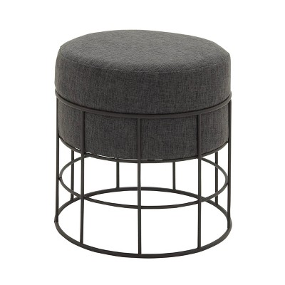 Metal Fabric Patio Garden Stool - Olivia & May