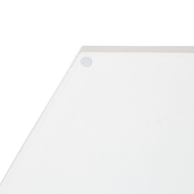 White and Gold Hexagon Wood Accent Tray with Mirror