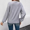 Coolmee Women's Puff Long Sleeve Shirts Casual Knit Blouses Crew Neck Elegant Tunic Tops - 2 of 4