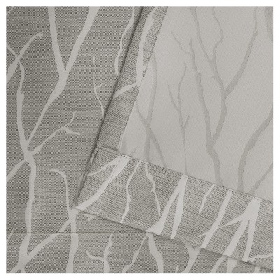 Forest Hill Ash Grey Woven Blackout Curtain Panels, 52"x96", Set of 2