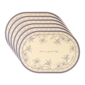 REGALWOVEN Placemats Set of 6 Leather Placemats for Kitchen Dining Table Decor Wipeable Floral Table Mat - 1 of 4