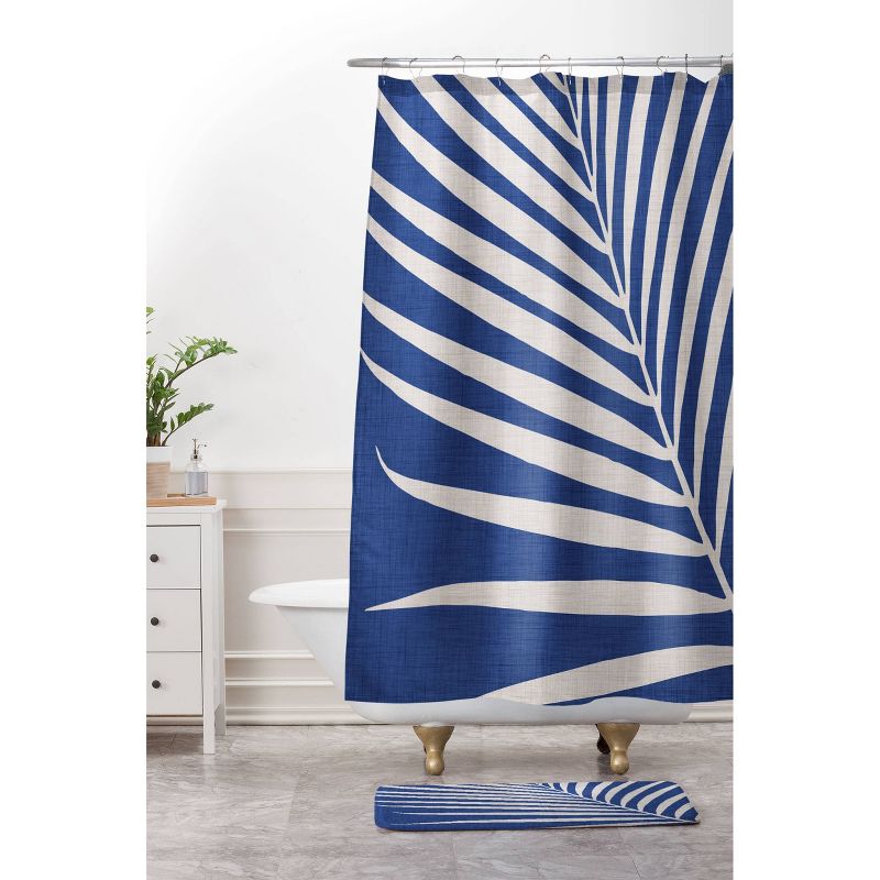 Modern Tropical Vintage Indigo Palm Shower Curtain Blue - Deny Designs, 4 of 7