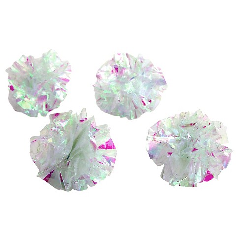 Pounce Chase Mylar Crinkle Balls Cat Toys 4pk Boots