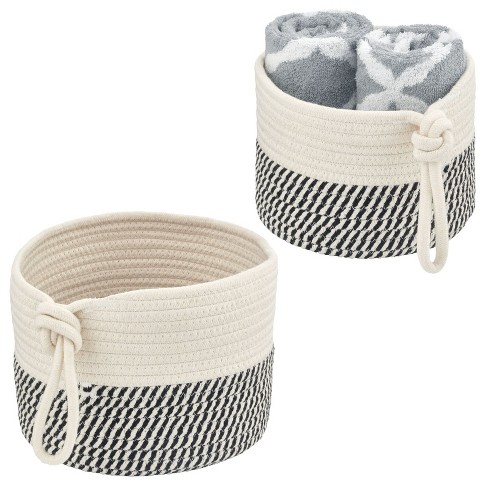 Farmlyn Creek Cotton Woven Baskets for Storage, Light Blue Organizers