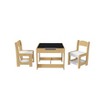 YOOCOZZ 3-in-1 Kids Study Table & Chairs Set with Detachable Blackboard Top for Toddlers-Natural Wood - 2 of 4