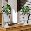 Syemin Planters 2PCS 23" Plastic Planter Planters with Drainage Holes Petal Design, Heavy-Duty Classic Large Flower Pots, Grey, 15.76"*15.76"*23.64" - 2 of 4