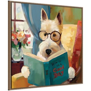 Kate & Laurel All Things Decor 30"x30" Sylvie How To Be A Good Boy Framed Canvas by Mary Sparrow Beaded Gold - 1 of 4