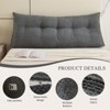 Bekrvio Velvet Headboard Wedge Pillow - Back Support Reading Cushion Bolster with Side Pocket, Removable Cover for Bed & Sofa - 2 of 4