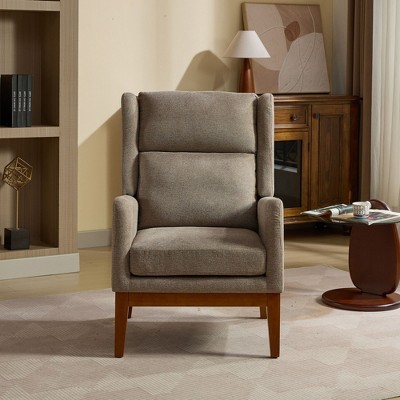NicBex Polyester Accent Chair,Upholstered Living Room Chairs with High Backrest and Wood Legs,Modern Armchair,Accent Chairs for Living Room