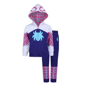 Marvel Girls Spider-Gwen Ghost Spider Zip Up Hooded Sweatshirt and Pants Set for Toddler and Big Kids - Size 2T - 1 of 4