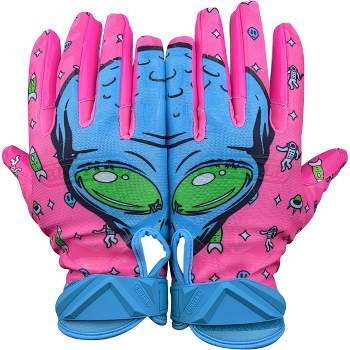 Battle Sports Youth Alien Cloaked Football Receiver Gloves - Pink