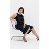 Women's Plus Size Pinafore Midi Dress - dark denim | CITY CHIC - 2 of 4