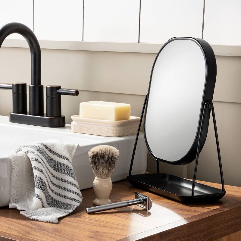 Metal Vanity Flip Mirror with Tray Black - Hearth &#38; Hand&#8482; with Magnolia, 3 of 11