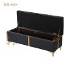 Elegant Upholstered Storage Ottoman Bench with Metal Legs, Storage Bench for Bedroom, Living Room-Maison Boucle - 3 of 4