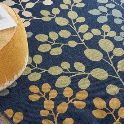 Caribbean Bliss Square Hand-Knotted Rug in Lush Blue, 63"