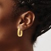 Black Bow Jewelry 5mm x 17mm(5/8 Inch) 14k Yellow Gold Polished & Textured U Shape Hoops - 3 of 4