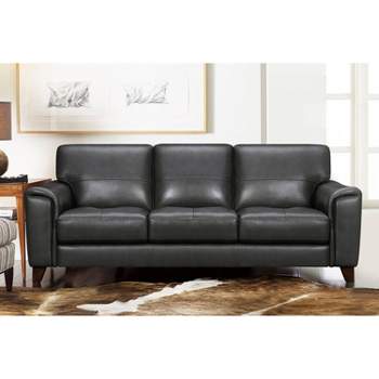 87" Bergen Genuine Leather Square Arm Sofa - Armen Living
